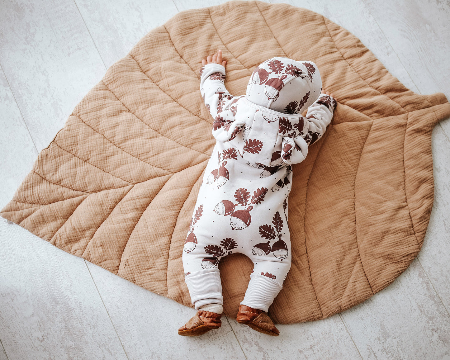 Eared Jumpsuit for Babies and Kids - Acorns on Sand